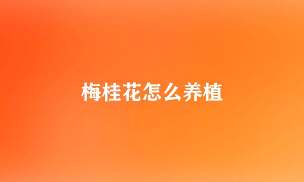 梅桂花怎么养植