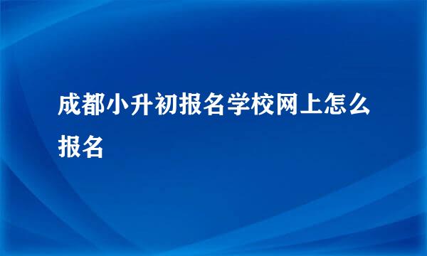 成都小升初报名学校网上怎么报名