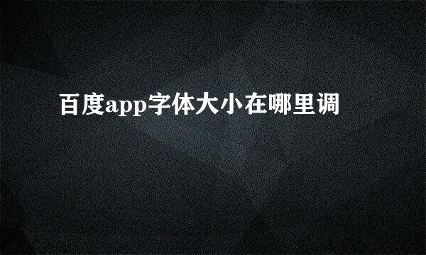 百度app字体大小在哪里调