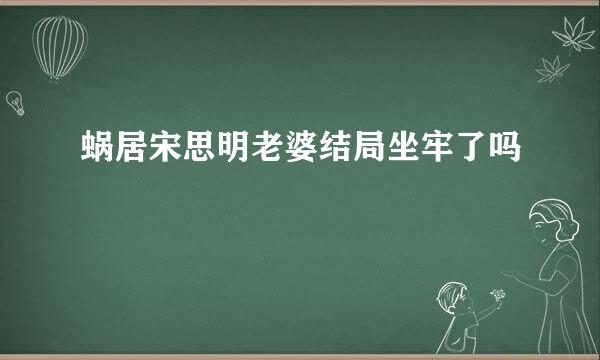 蜗居宋思明老婆结局坐牢了吗