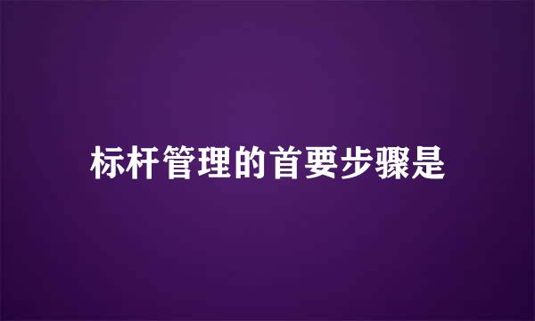 标杆管理的首要步骤是
