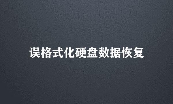 误格式化硬盘数据恢复
