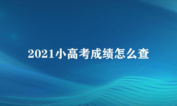 2021小高考成绩怎么查