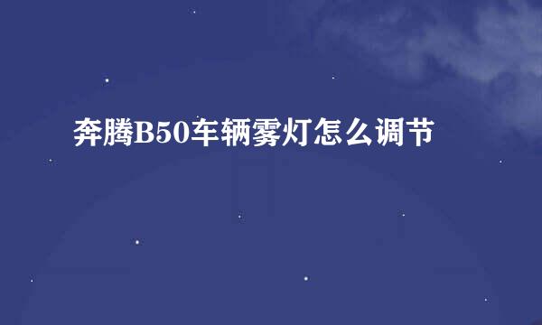 奔腾B50车辆雾灯怎么调节
