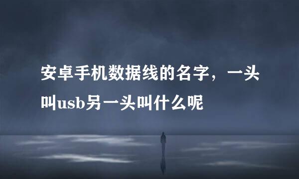 安卓手机数据线的名字，一头叫usb另一头叫什么呢