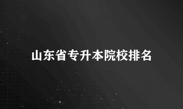 山东省专升本院校排名
