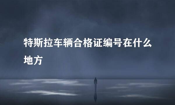 特斯拉车辆合格证编号在什么地方