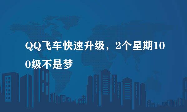 QQ飞车快速升级，2个星期100级不是梦