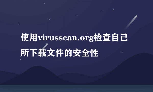 使用virusscan.org检查自己所下载文件的安全性