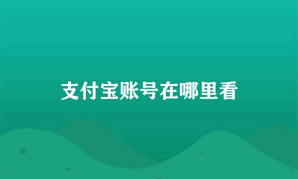 支付宝账号在哪里看