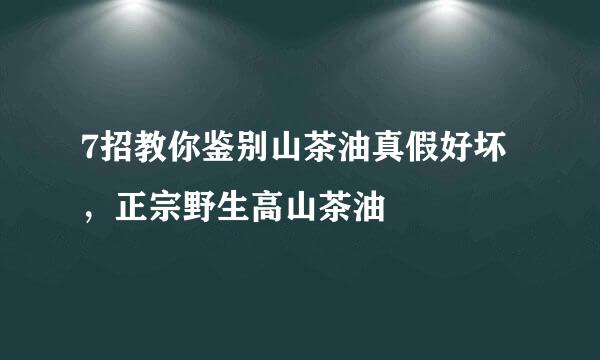 7招教你鉴别山茶油真假好坏，正宗野生高山茶油