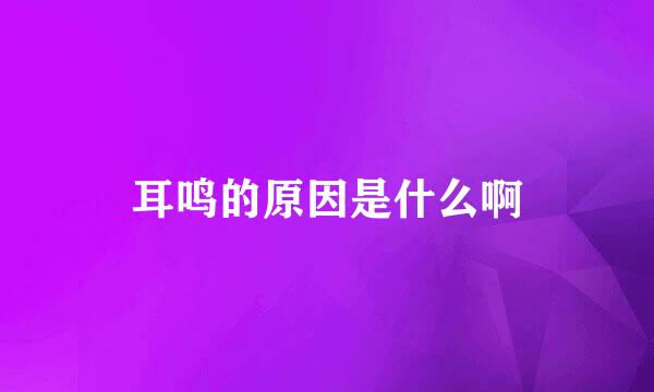 耳鸣的原因是什么啊