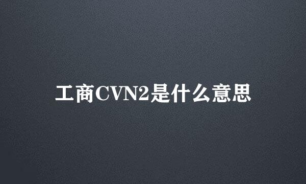 工商CVN2是什么意思