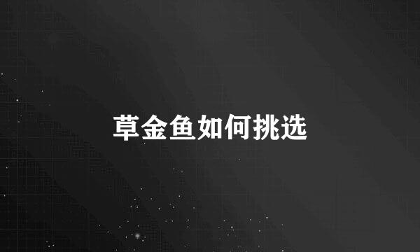 草金鱼如何挑选