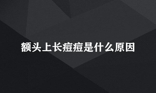 额头上长痘痘是什么原因