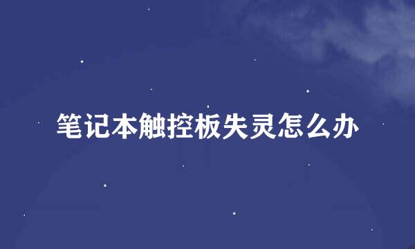 笔记本触控板失灵怎么办