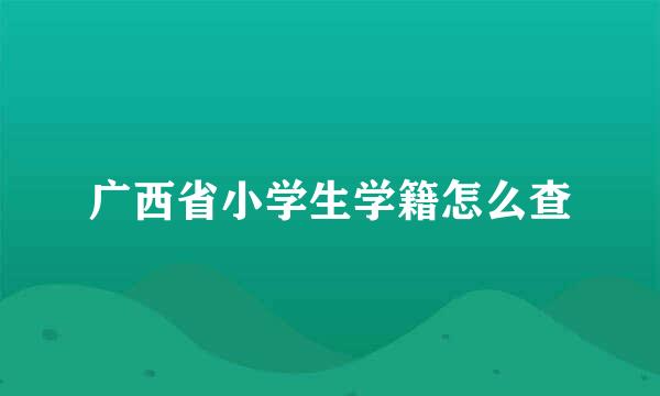 广西省小学生学籍怎么查