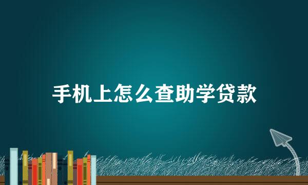 手机上怎么查助学贷款
