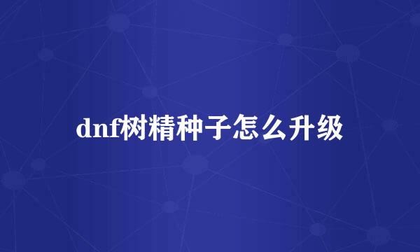 dnf树精种子怎么升级