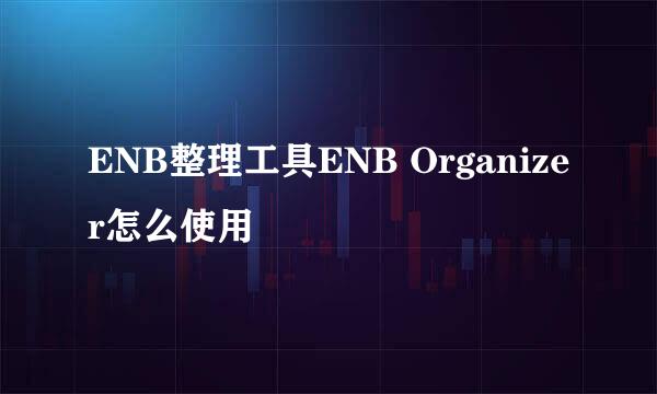 ENB整理工具ENB Organizer怎么使用
