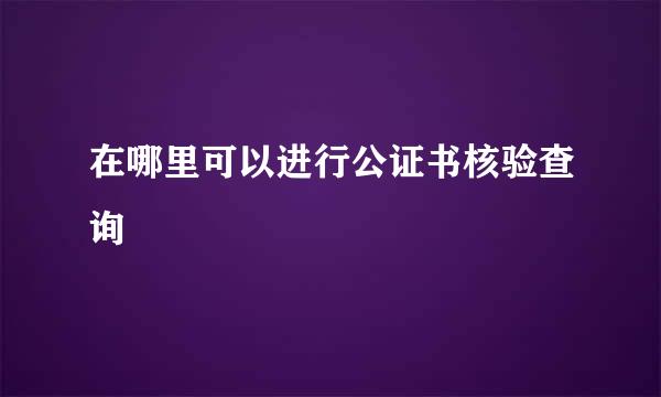 在哪里可以进行公证书核验查询