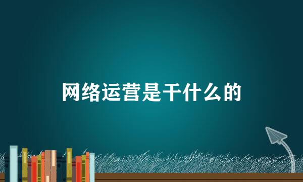 网络运营是干什么的