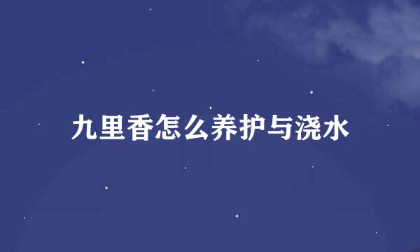 九里香怎么养护与浇水