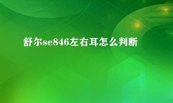 舒尔se846左右耳怎么判断