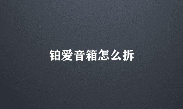铂爱音箱怎么拆