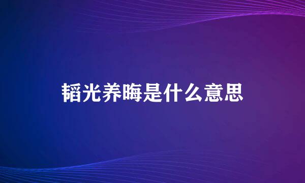 韬光养晦是什么意思