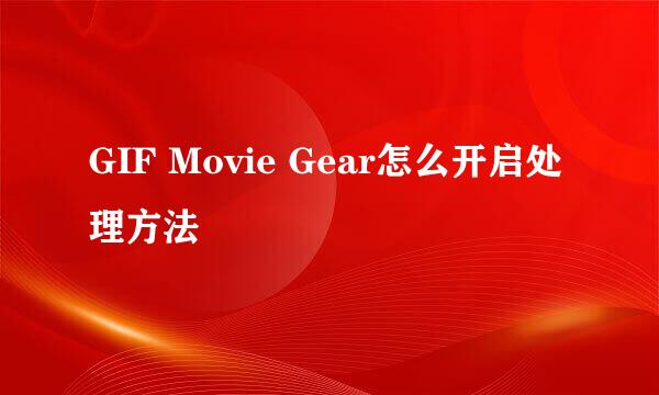 GIF Movie Gear怎么开启处理方法