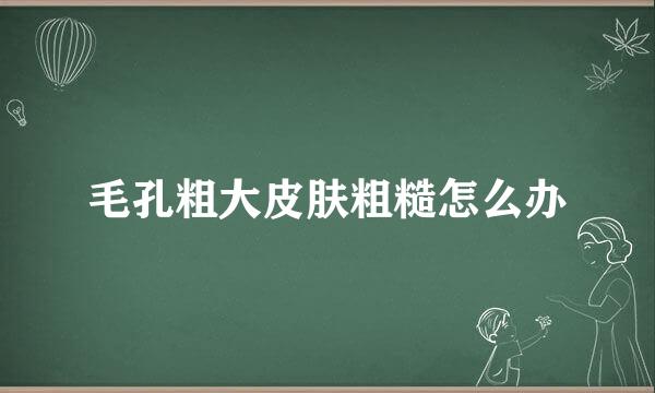 毛孔粗大皮肤粗糙怎么办