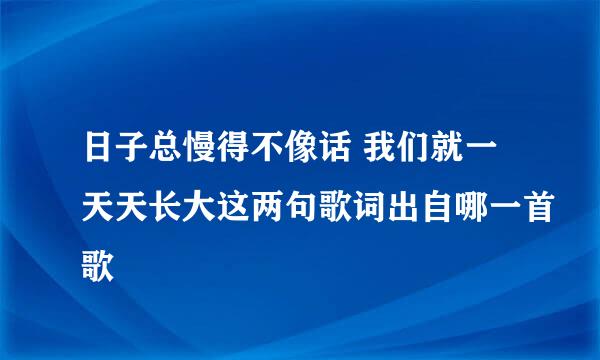 日子总慢得不像话 我们就一天天长大这两句歌词出自哪一首歌
