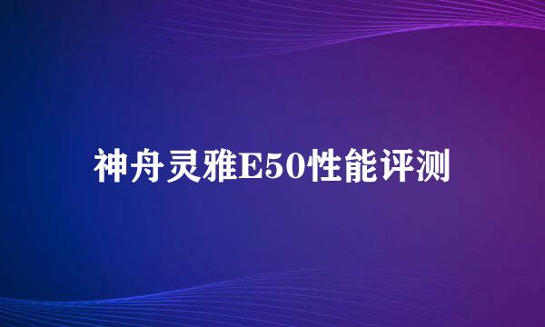 神舟灵雅E50性能评测