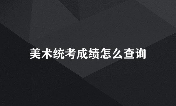 美术统考成绩怎么查询
