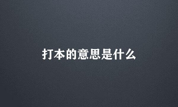 打本的意思是什么