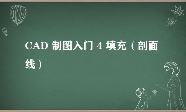 CAD 制图入门 4 填充（剖面线）