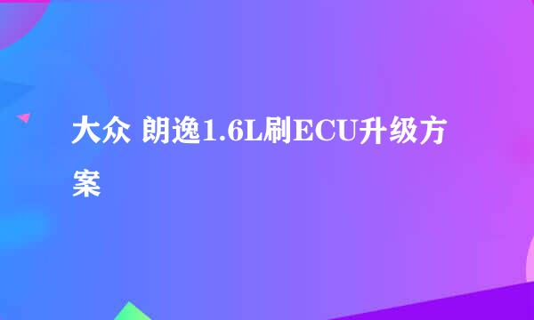 大众 朗逸1.6L刷ECU升级方案