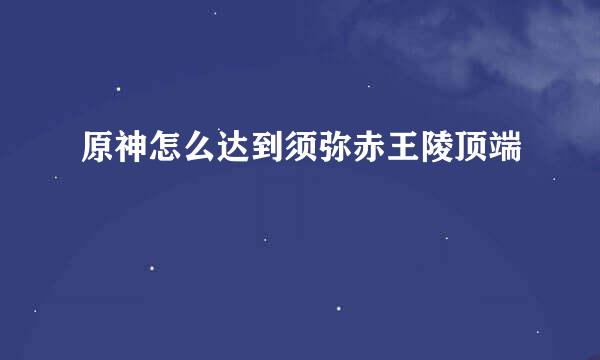 原神怎么达到须弥赤王陵顶端