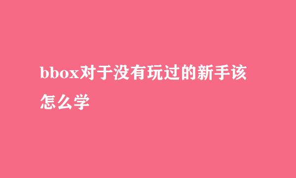 bbox对于没有玩过的新手该怎么学