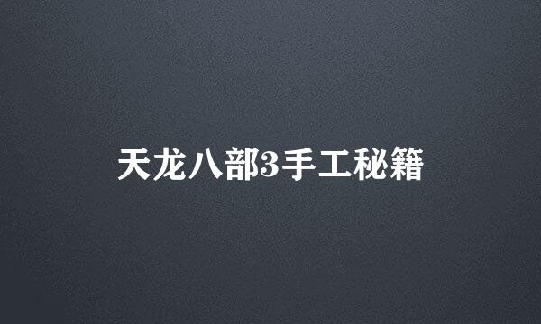 天龙八部3手工秘籍