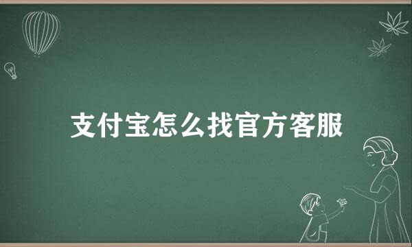 支付宝怎么找官方客服