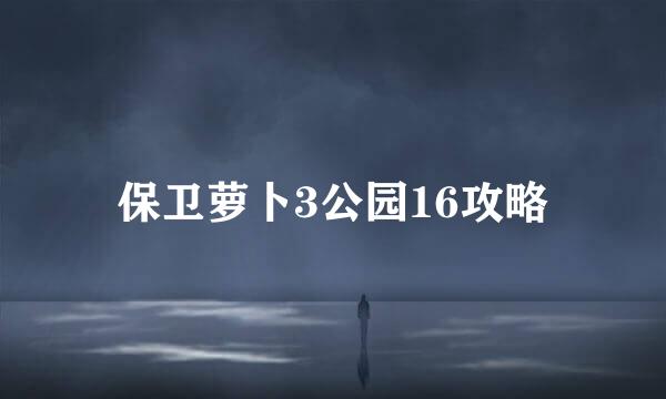 保卫萝卜3公园16攻略