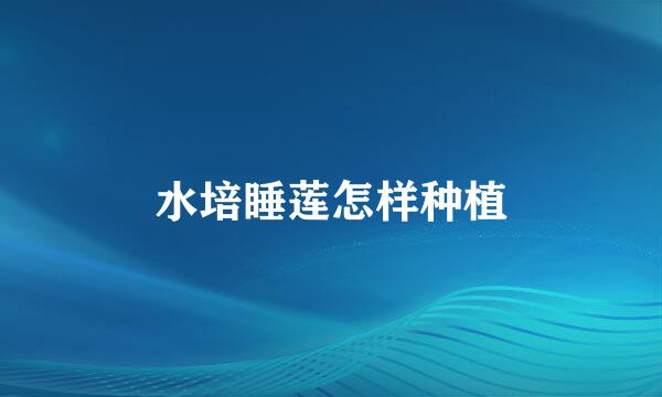 水培睡莲怎样种植