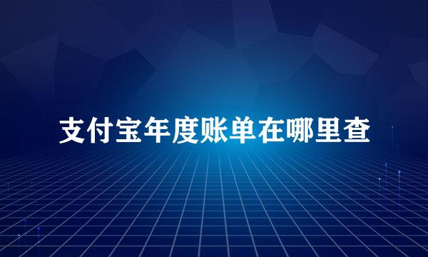 支付宝年度账单在哪里查