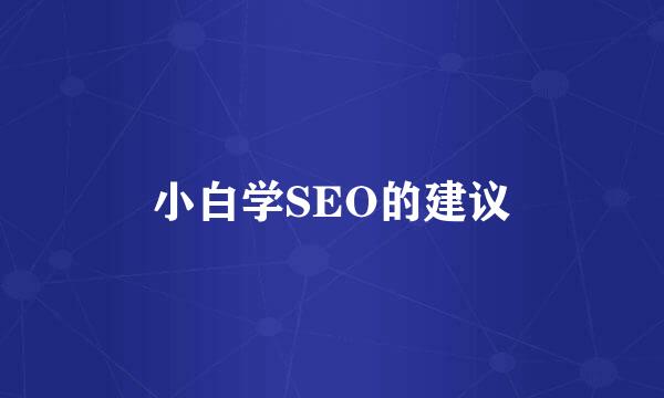 小白学SEO的建议