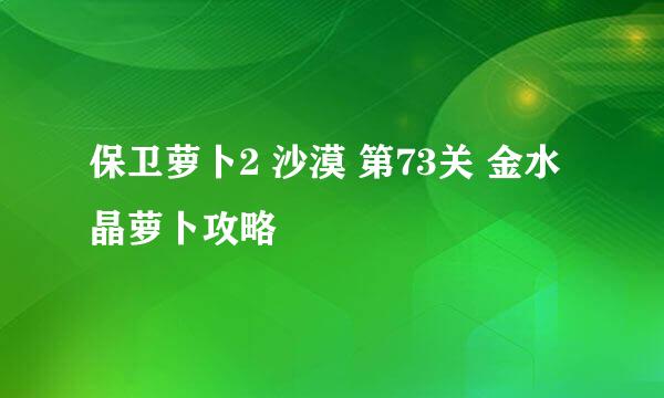 保卫萝卜2 沙漠 第73关 金水晶萝卜攻略
