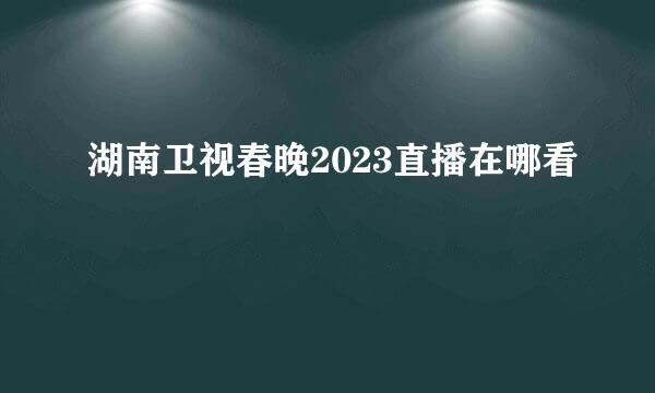 湖南卫视春晚2023直播在哪看