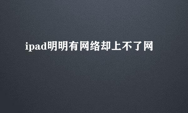 ipad明明有网络却上不了网