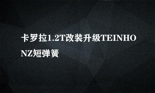 卡罗拉1.2T改装升级TEINHONZ短弹簧